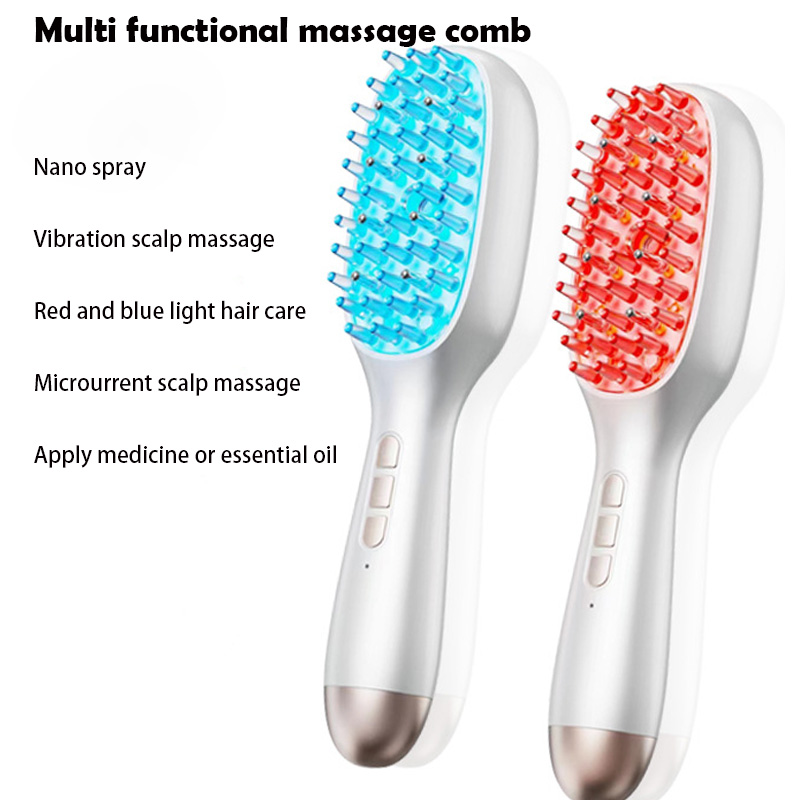Scalp Massager Electric - Электрический распылитель, массажная расческа, красный, синий